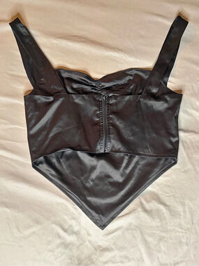 Princess Polly Scorsese Satin Corset Top Black Large